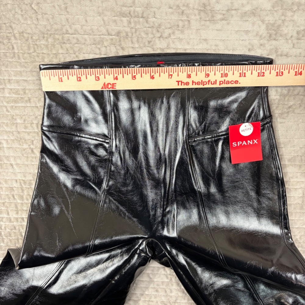 Spanx Faux Patent Leather Leggings Classic Black Petite Small 20301Q NWT - Picture 5 of 8